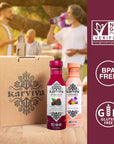 Karviva Organic Non Alcoholic Wine All Natural Variety Pack of Rose and Malbec 4 Bottles Gluten Free Wine Alternative Calming and Nourishing Juice Concentrate with Herbs and Antioxidants Alcohol Removed