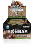 GLLABS Iron Bar AFA Chocolate  Energy Protein Bars High Protein Natural flavor and Gluten Free  12 Count  Especial soccer edition with Messi champion cup world