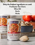 DeLallo Italian Red Clam Sauce 105 Ounce Can 12 Pack Made with Fresh Sea Clams Dairy Free