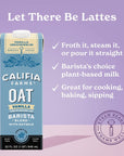 Califia Farms  Vanilla Oat Barista Blend Oat Milk 32 Oz Dairy Free Vegan Plant Based Gluten Free Non GMO Milk Frother Coffee Creamer