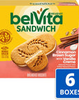 belVita Breakfast Sandwich Cinnamon Brown Sugar with Vanilla Creme Breakfast Biscuits 30 Total Packs 6 Boxes 2 Sandwiches Per Pack