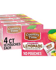 Country Time Strawberry Lemonade Ready to Drink - 40 ct Pack - 4 Boxes of 10 Drink Pouches