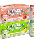 Waterloo Sparkling Water Two Flavor Pack Zero CaloriesSugarArtificial SweetenersSodium LemonLimePeach 192 Fl Oz Pack of 16