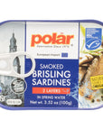 MW Polar Smoked Brisling Sardines in Spring Water 352 oz Can Wild Caught Pack of 12