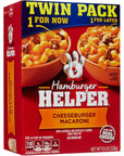 Hamburger Helper Pasta Dinner Kit Twin Pack  Cheeseburger Macaroni  116 oz