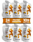 Fuel for Fire Protein Smoothie Pouch  Banana Cocoa 24Pack  Healthy Snack  Recovery  No Sugar Added Dietitian Approved  Functional Fruit Smoothies  Gluten Free Kosher 45oz pouches