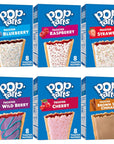 Pop Tarts Frosted Toaster Pastries Variety Pack  6 Pack  8 Pastries Per Box 48 Total  Blueberry Raspberry Strawberry Wild Berry Cherry and Maple Brown Sugar  In Mighty Merchandise Box