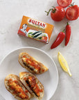 Sultan Moroccan Season Sardines in Tomato Sauce 100 AllNatural High Protein No Additives No Preservatives Paleo Carnivore Keto Friendly Zero Carb Sealed Freshness 437oz Pack of 10