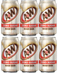 AW Root Beer Zero Sugar 12oz Cans Pack of 6 with Bay Area Marketplace Napkins