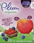 Plum Organics, Smoothie Mashups, Organic On-The-Go Squeeze Kids Snacks, Applesauce, Stawberry, Blackberry & Blueberry, 3.17 Ounce (Pack of 24) - Packaging May Vary