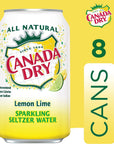 Canada Dry Lemon Lime Sparkling Seltzer Water 12 Fluid Ounce Can 8 Count