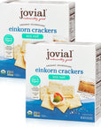 Jovial Organic Sourdough Einkorn Sea Salt Crackers  Sourdough Crackers Crackers for Cheese Platter Made with Einkorn USDA Organic NonGMO  45 Oz 2 Pack