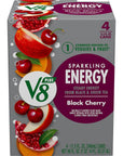 V8 SPARKLING ENERGY Black Cherry Energy Drink 115 fl oz Can Pack of 4