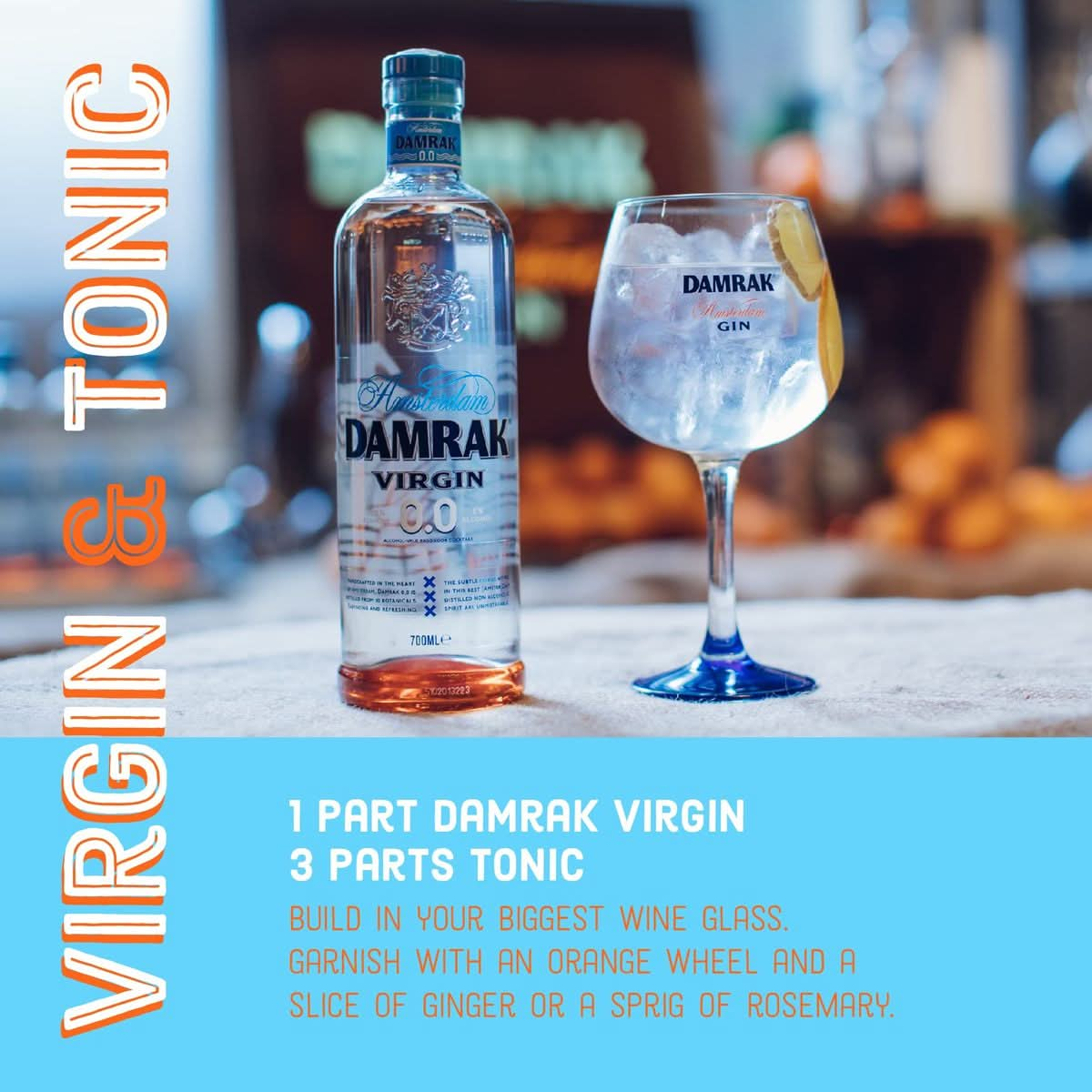 DAMRAK VIRGIN 00  Non Alcoholic Distilled Spirit  Highest Rated CitrusForward Gin Mocktails  Mix Delicious Non Alcoholic Cocktails