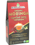 Miracle Trees Moringa Energy Tea  Cherry Chamomile Tea  Super Caffeinated Blend  Healthy Coffee Alternative Perfect for Focus  Organic Certified  NonGMO  16 Pyramid Sachets