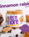 Nuts ‘N More Cinnamon Raisin Almond Butter Spread, All Natural Keto Snack, Low Carb, Low Sugar, Gluten Free, Non-GMO, High Protein Flavored Nut Butter (15oz Jar)