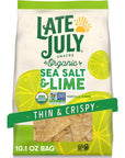 Late July Snacks Thin and Crispy Organic Tortilla Chips with Sea Salt and Lime, 10.1 oz Bag