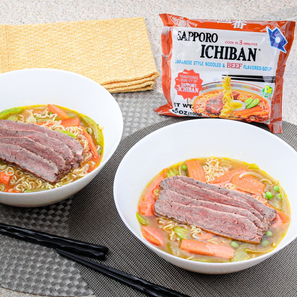 SAPPORO ICHIBAN Ramen Noodles Beef Flavor No 1 Tasting Japanese Instant Noodles 35 Oz x 24 packs  24 Pack Case