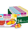 Dole Fruit Bowls Peaches in Strawberry Flavored Gel Snacks 43oz 24 Total Cups Gluten  Dairy Free Bulk Lunch Snacks for Kids  Adults