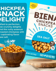 BIENA Chickpea Snacks  Crunchy Roasted Chickpeas  High Fiber Vegan Protein Snacks for Adults and Kids  Individual Pack  Sea Salt