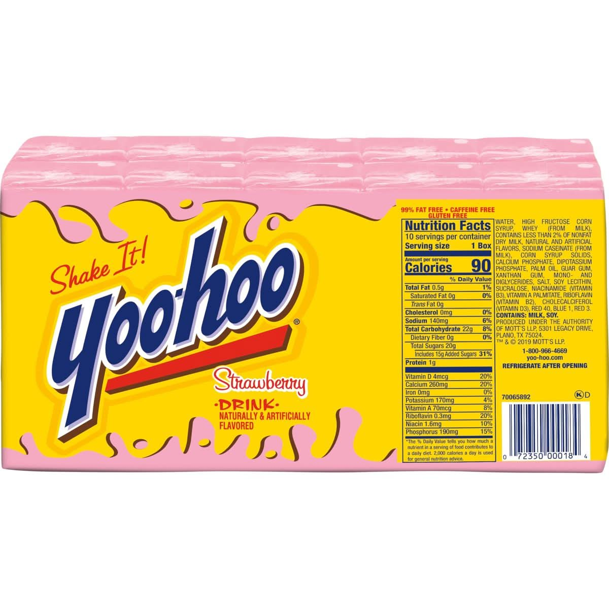 Yoohoo Strawberry Drink 65 fl oz boxes 40 pack 4 Packs of 10