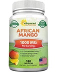 aSquared Nutrition African Mango Extract Cleanse (180 Capsules) - 4:1 Concentrated Extract - Irvingia Gabonensis Seed Fat Burner, Fast Weight Loss Diet Pills Supplements, Detox Capsules Slim Prime