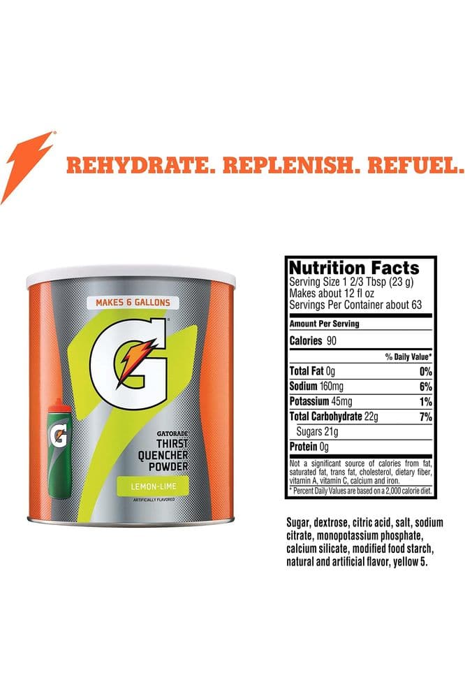 Gatorade Thirst Quencher Powder, Lemon-Lime, 51oz Powder (Pack of 3)