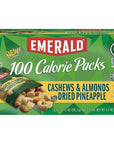 Emerald Nuts Cashews and Almonds with Dried Pineapple 7 Ct 1Pack 100Calorie Individual Packs of Mixed Nut Blend and Dried Fruit