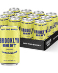 Brooklyn Best Low Sugar Classic Lemonade  12 oz Cans 12Pack  70 Calories  Organic Cane Sugar Lemon  Grape Juice  No Artificial Sweeteners or Ingredients  Refreshing  Not Too Sweet Beverage