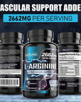 Nitric Oxide Supplement L Arginine Extra Strength - Citrulline Malate, AAKG, Beta Alanine - Premium Muscle Supporting Nitric Booster for Strength & Energy to Train Harder - 60 Capsules