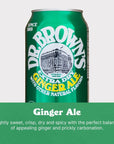 Dr Browns Ginger Ale Soda  A New York Original  24 Cans of Refreshing Kosher Gourmet Soda Pop  Ginger Ale Soda  24 x 12 oz Cans