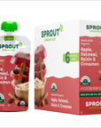 Sprout Organic Baby Food, Stage 2 Pouches, Apple Oatmeal Raisin with Cinnamon, 3.5 Oz Purees (Pack of 12)