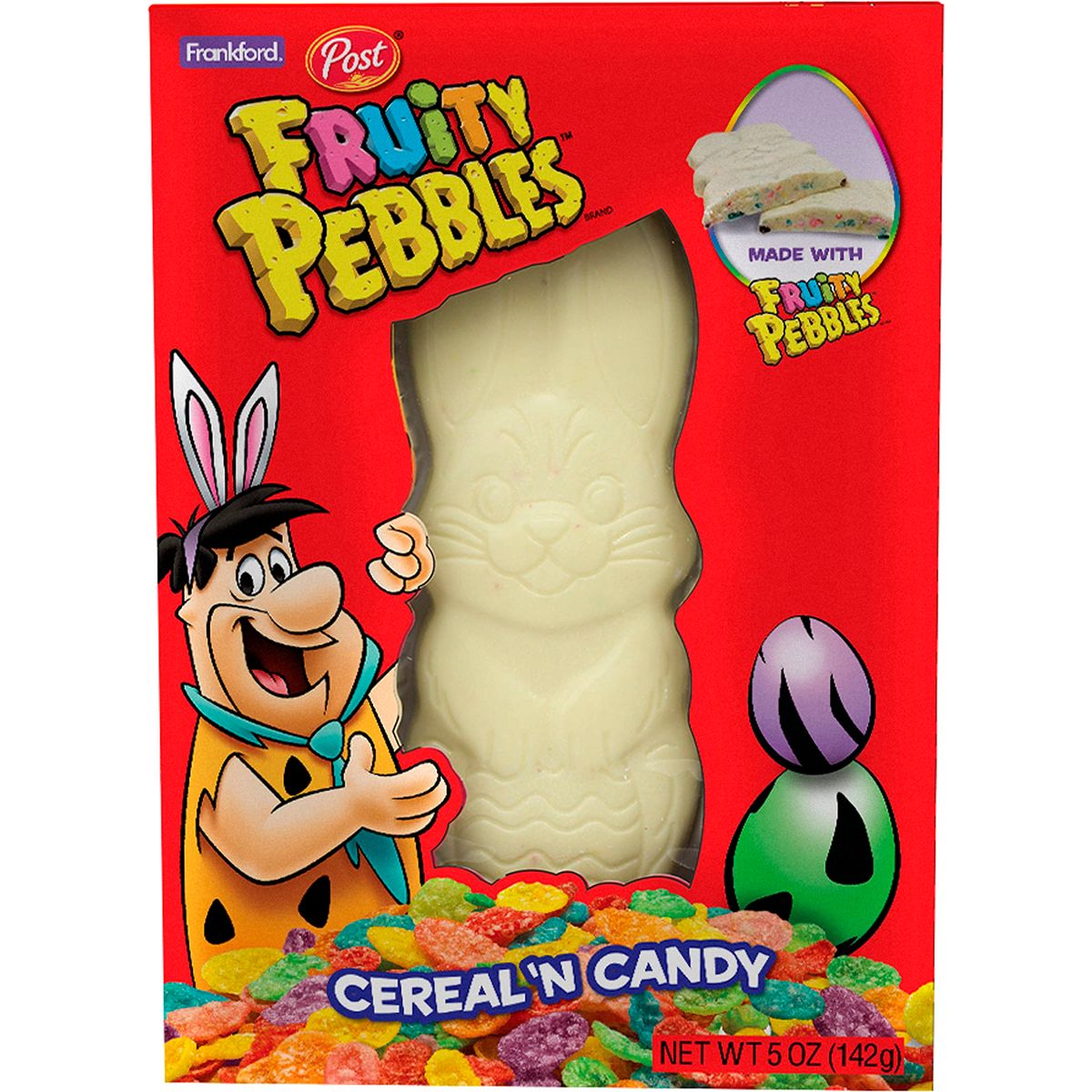 Rice Krispies 5 Oz Marshmallow Candy Rabbit  Fruity Pebbles 5 Oz White Candy Rabbit Easter Basket Stuffers