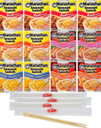 Maruchan Ramen Instant Lunch Variety 5 Flavors Pack of 12 with By The Cup Chopsticks