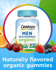 Centrum Men's Organic Multigummies, Men's Multivitamin Gummies, Organic Multivitamin for Men with Essential Nutrients for Immune Support, Energy, and Muscle Function - 90 Count