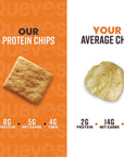 Quevos Protein Chips  The Original Low Carb Protein Chips made with Egg Whites Crunchy Flavorful Protein  High Fiber Snacks Keto Friendly Diabetic  Atkins Friendly Gluten Free Low Carb Chips  Variety Bundle 1 Oz Pack of 6