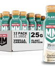 Muscle Milk Plant Based Protein Shake, Vanilla Caramel - 11.16 Fl Oz (Pack of 12)