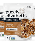 Purely Elizabeth, Cinnamon Peanut Butter, Keto Granola with MCT Oil, Grain-Free (3 Ct, 8oz Bags)