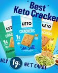 Keto low carb crackers (Variety Pack) Keto friendly almost zero carb no sugar (3 Pack) almond flour crackers healthy snack absolutely gluten free crackers paleo snack friendly