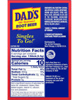 Dads Old Fashioned Root Beer  Singles To Go Sugar Free Powdered Drink Mix  Pack of 33 Boxes with 6 Sticks Per Box  18 Total Packets  Low Calorie