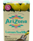 Arizona Lemon Iced Tea Stix Sugar Free 10Countper Box Pack of 6 Low Calorie Single Serving Drink Powder Packets Just Add Water for a Deliciously Refreshing Iced Tea Beverage