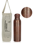 Pure Copper Water Bottle 34 oz Indian Handmade Copper Bottle Ayurveda Healing Benefit Copper vessel With Carry Bag for Drinking Travel Hiking Gym Office Outdoor  Antique Finish  1000ml