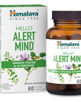 Himalaya Hello Alert Mind with Ashwagandha, Bacopa, L-Theanine, Vitamin B6 & B12, for Energy, Focus & Attention, Vegan, Gluten Free, 60 Capsules, 1 Month Supply