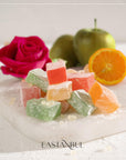 Eastanbul Turkish Delight Candy 105oz 4 Mediterranean Flavors Turkish Delights Assorted Lokum Turkish Delight Rose Bitter Orange Apple Mastic Gum Turkish Delights Mothers Day Gift