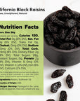 NUTS US  California Black Raisins Unsulphured  Seedless  100 Natural  No Added Sugar  Packed in a Resealable Bag 2 LBS