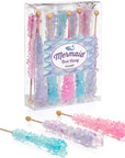 Candy Envy  Mermaid Rock Candy Sugar Sticks  10 Indiv Wrapped  Pink Light Blue Lavender