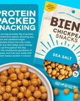 BIENA Chickpea Snacks  Crunchy Roasted Chickpeas  High Fiber Vegan Protein Snacks for Adults and Kids  Individual Pack  Sea Salt