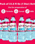 Baby Well Natural Purified Baby Water 31 Gallons Total  338 Fluid Ounce Large Bottles Pack of 12 BPA Free FluorideFree for Babies and Toddlers