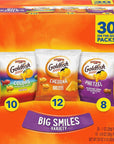 Goldfish Crackers Big Smiles Variety Pack with Cheddar, Colors, and Pretzels, Snack Packs, 30 Ct