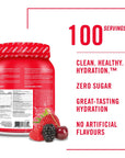 BioSteel Hydration Mix Great Tasting Hydration with Zero Sugar and No Artificial Flavours or Preservatives Mixed Berry Flavour 100 Servings per Tub